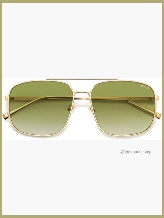Metal Frame Square Aviator Sunglasses with UV400 Protection main image 5